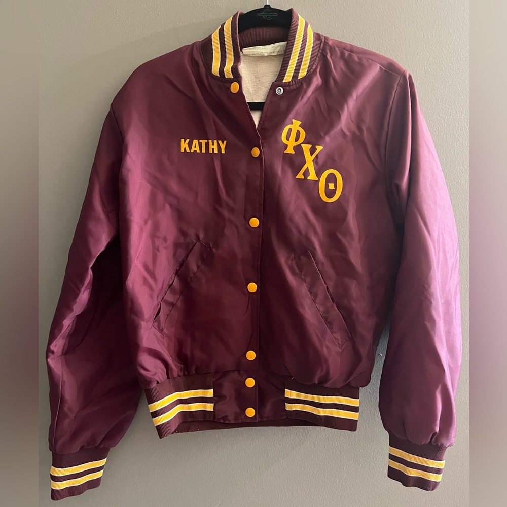 Vintage 1980’s Central Michigan University CMU Sorority College Bomber Jacket M